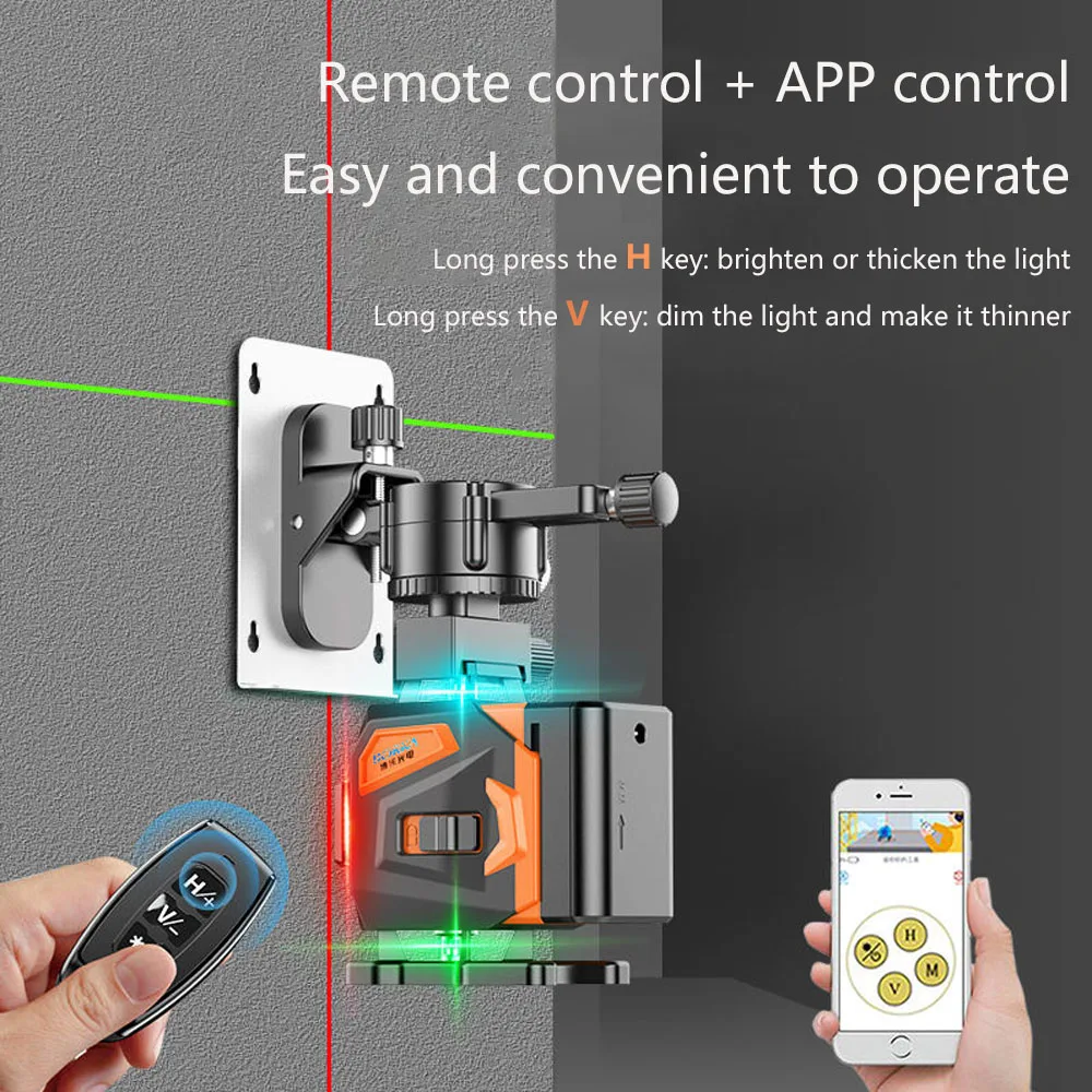 Mini Laser Level 12 Lines 3D Blue / Red/ Green Line 360 Self-Leveling Horizontal and Vertical Super Powerful Laser Level