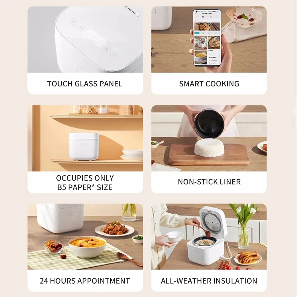 2026 Mijia Smart Rice Cooker Mini 2 1.5L Electric Cooking Pot Utensils Multicooker for Kitchen Devices MiHome App -（CN)