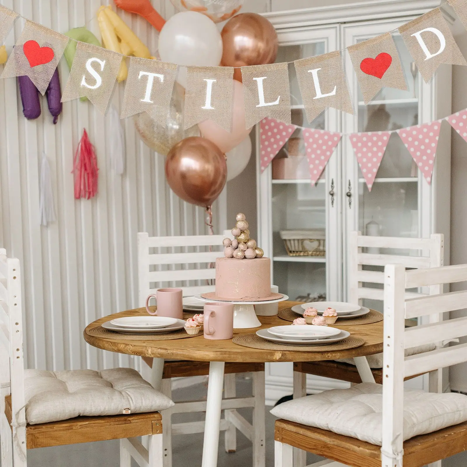 Linen Swallowtail Flags Bunting Banner 2 8M We Still Do Wedding Party Decoration Banner Garland Linen Bunting Flag Heart Garland