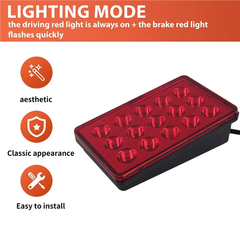 A95E-LED Car Brake Light 15LED F1 Style Universal Shell Pilot Light Car Rear Spoiler LED Brake Light Tail Light