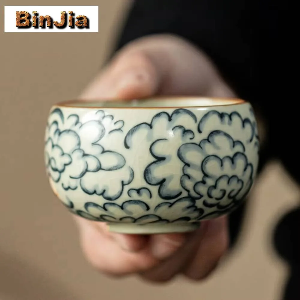 

80 мл античная китайская фарфоровая чайная чашка Ru Kiln Dehua керамическая чашка архат с большим животом персональная чаша для чая Чашань кунг-фу подарок
