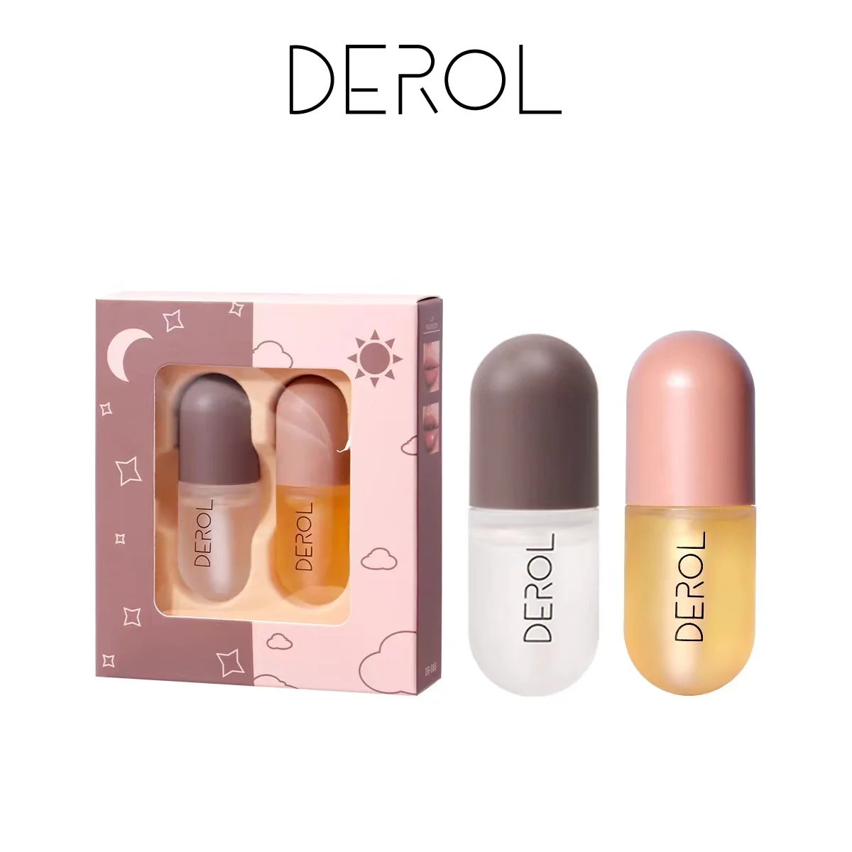 DEROL Lip Plumper Set Lip Plumper and Lip Care Gloss Can make the lips Fuller And Maximizer Lip Plumper Fuller Enhancer Oil