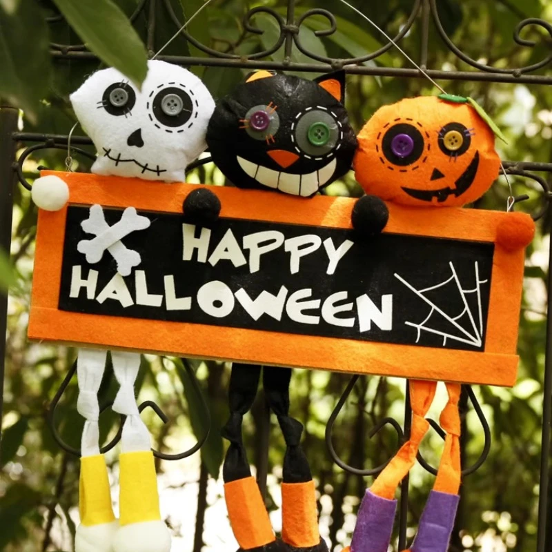 

Christmas Halloween Hang Up Decorations Welcome Door Decoration Children's Party Ghost Festival Pumpkin Vine Circle