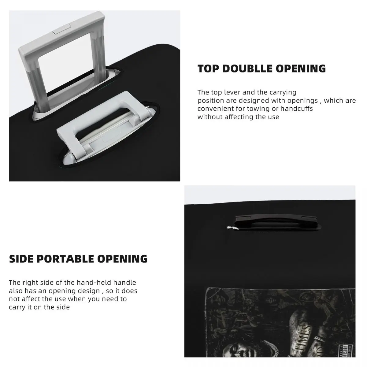 غطاء حقيبة قضيب موجة قضيب موجة حماية مرنة لرحلة الأمتعة أغطية حماية لمدة 18-32 بوصة