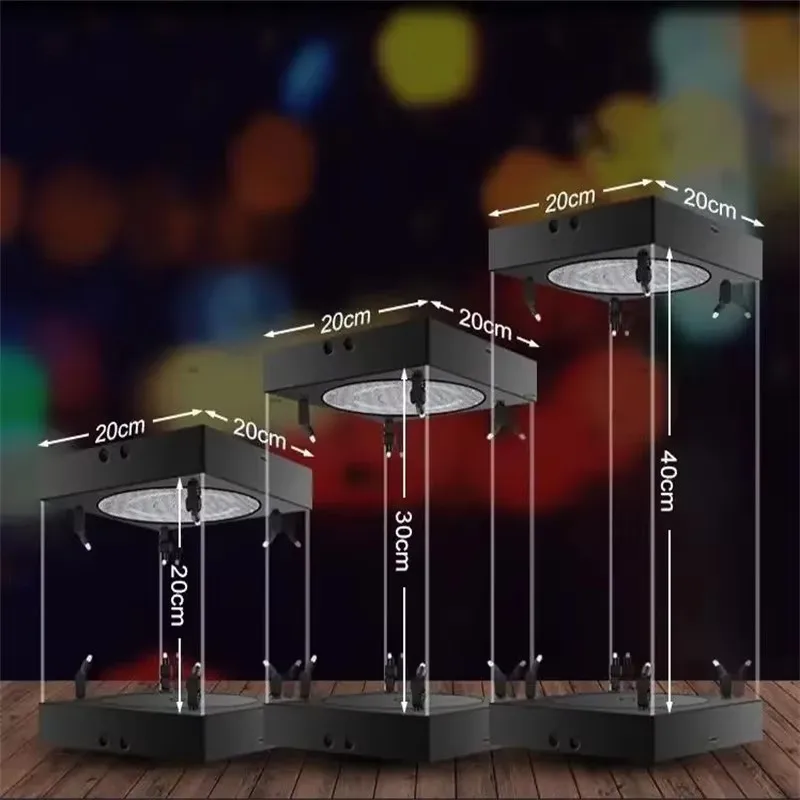 Revolving LED Spotlight Acrylic Box Figure Display Case 20cm 30cm 40cm Height For 12 Inch Figure 1/6 Scale Robot Collectible