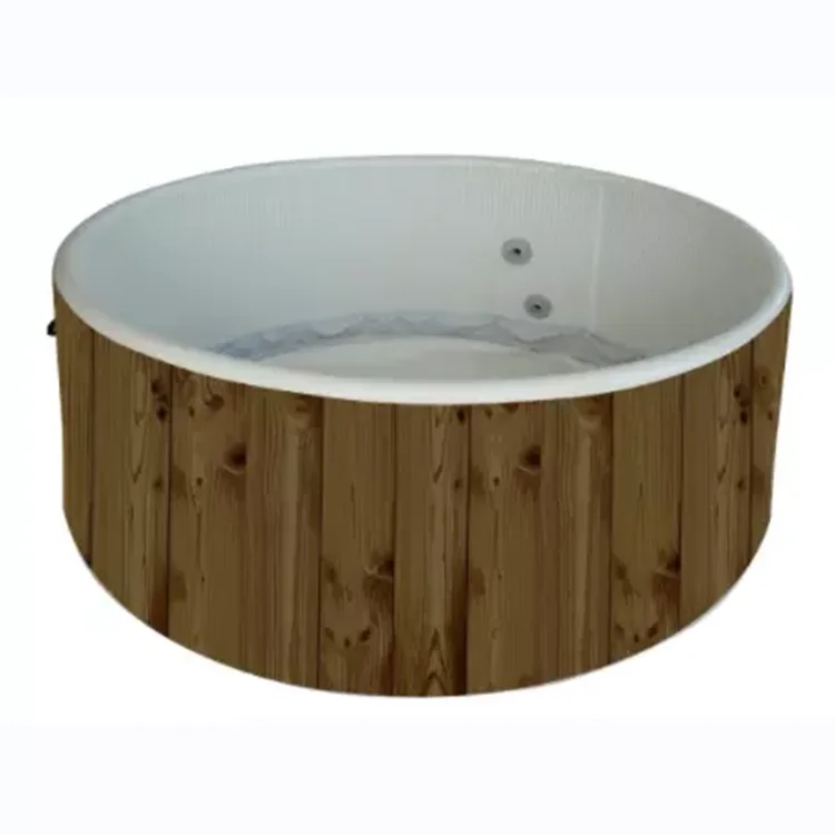 Modern 1-2 Persons Inflatable PVC Hot Tub Spa 2-Person Whirlpool with Massage Feature and Cover Round Design