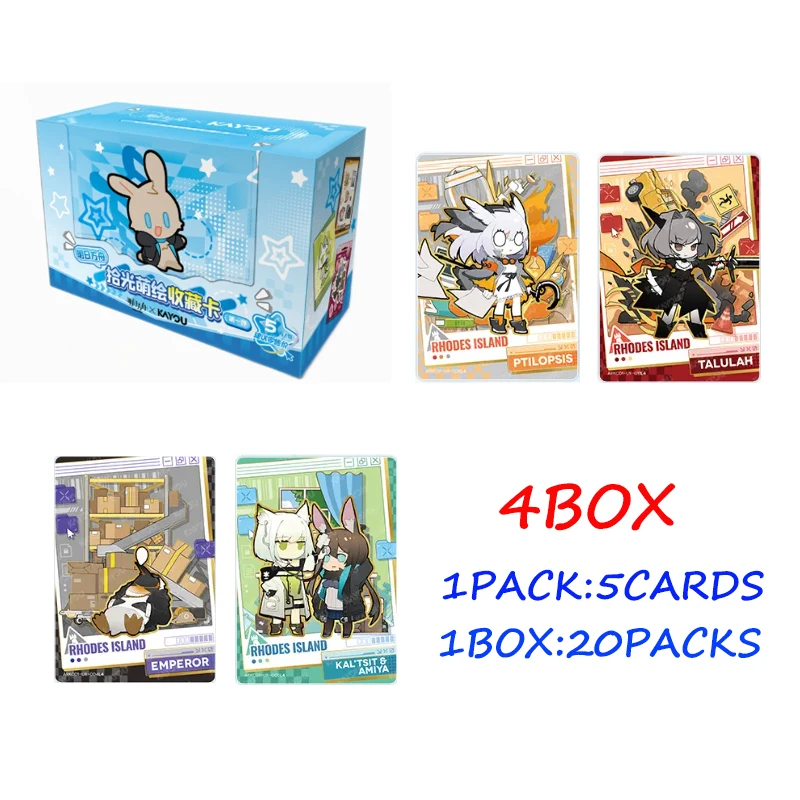 Kayou Arknights Shiguang Menghui Vol.1 Trading Card 4 Boxes Cute Character Anime Peripheral Surprise Blind Box Toy Gift For Fans