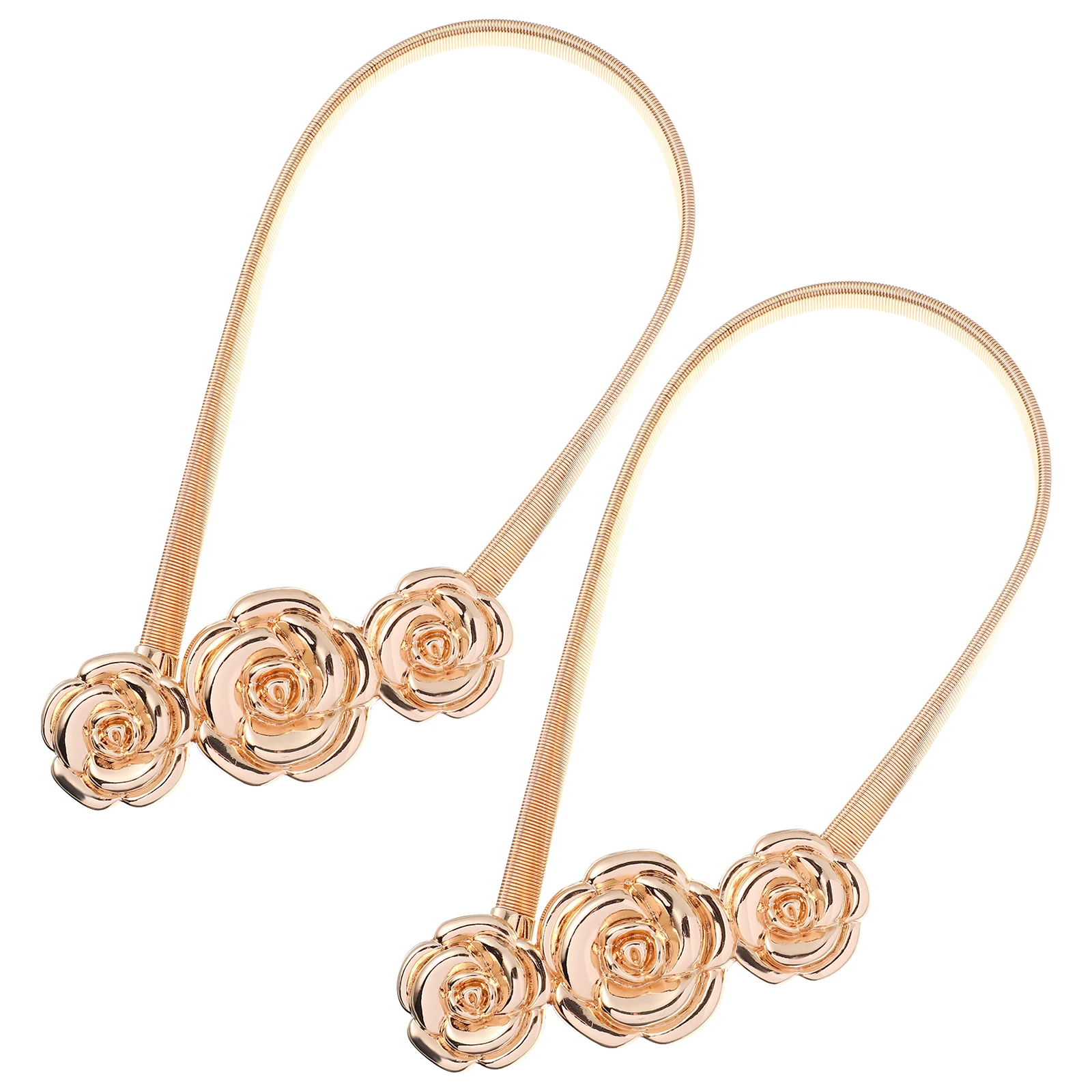 

1 Pair Quality Metal Curtain Holders Punch-Free Rose Decorative Tiebacks for Living Room