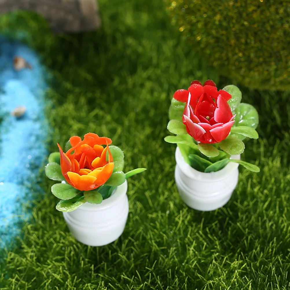 

5Pcs Miniature Plant Models Resin Tiny Toys Dollhouse Accessories Landscape Decor Mini Flowerpot naments Bonsai\ ： 5Pcs