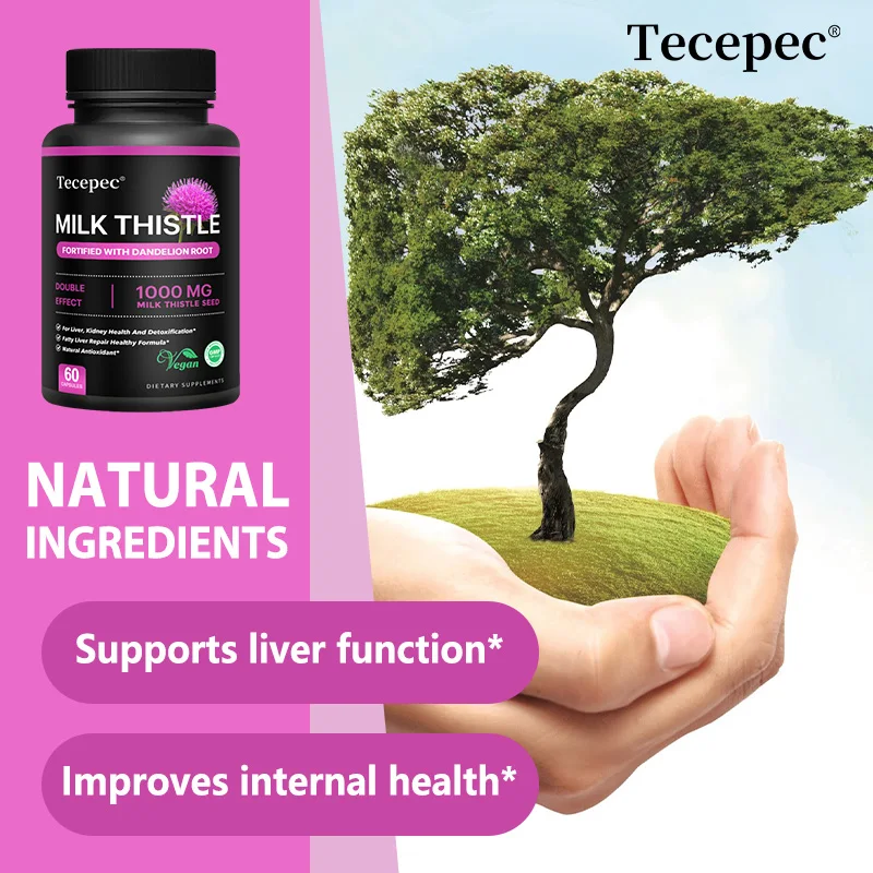 

Milk Thistle Capsules-with Dandelion Root, for Kidney & Liver Health,Liver Detox and Cleanse,Promotes Skin and Digestive Health