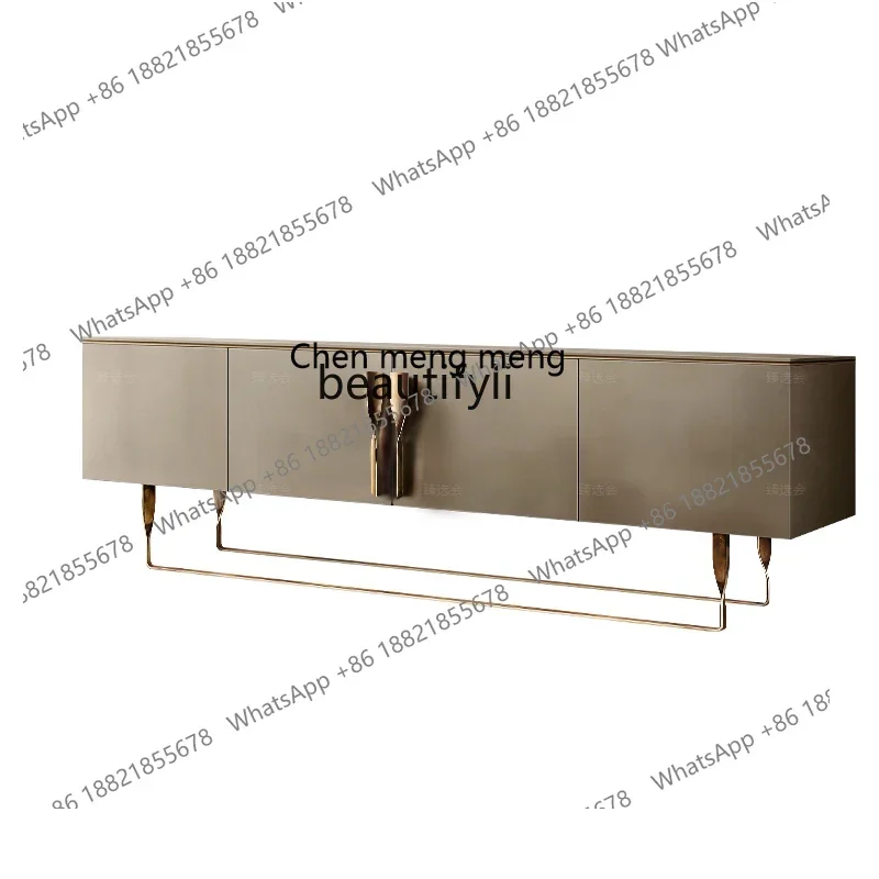 

zq1Light luxury, solid wood TV cabinet coffee table villa model room storage, floor cabinet Italian hotel