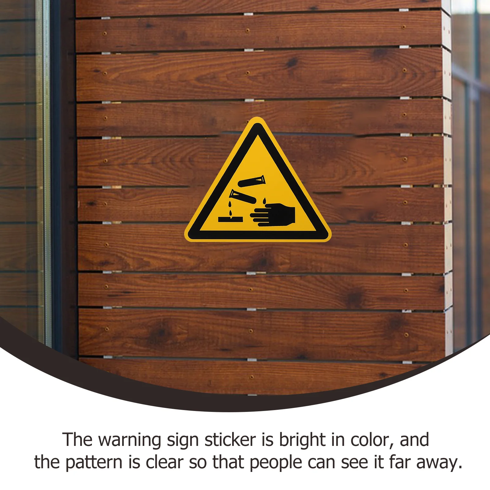 

6Pcs Caution Against Corrosion Stickers Eyecatching Warning Labels Durable Safety Signs for Factories Warehouses