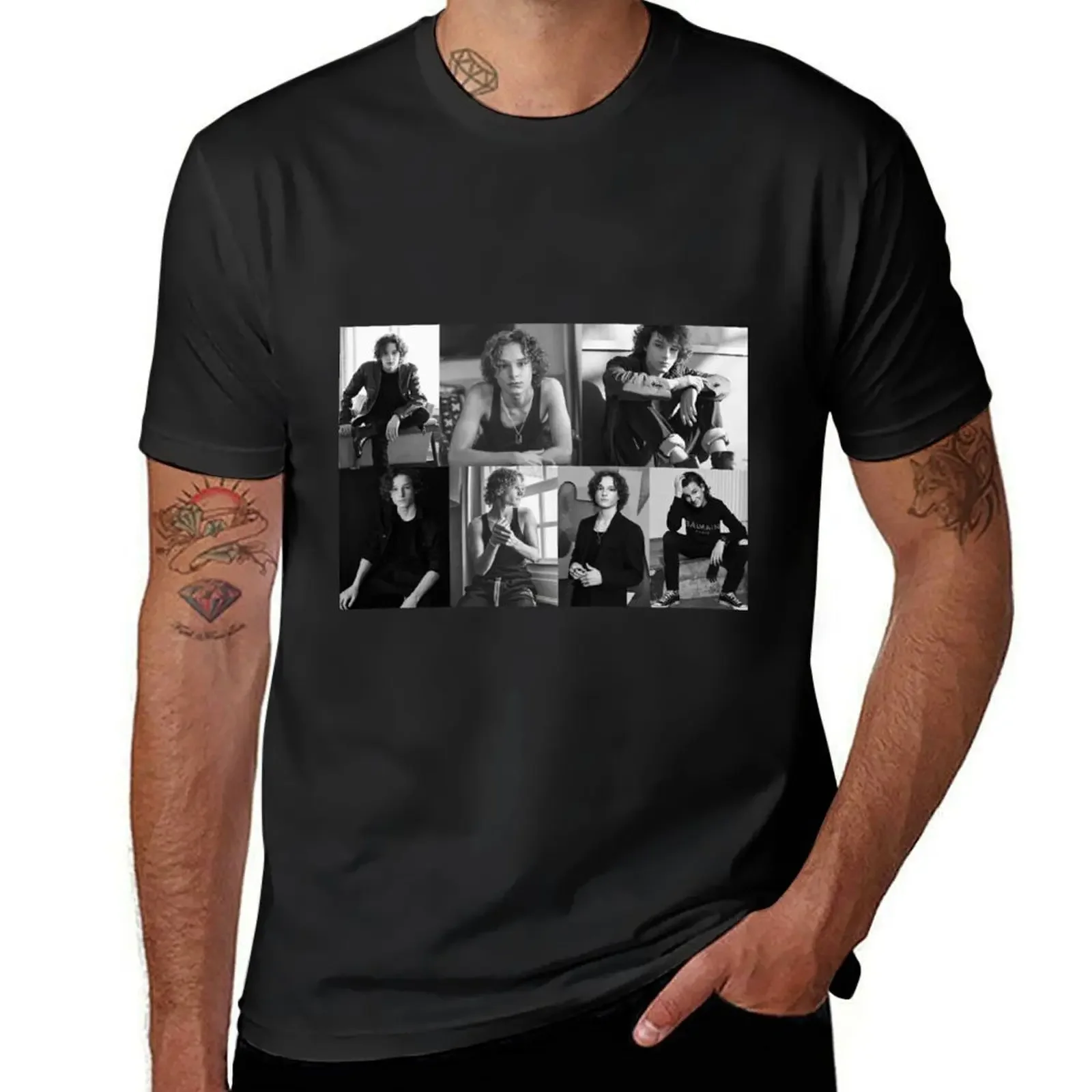 

Black and White Mason Thames Collage T-Shirt customs design your own anime stuff customizeds clothing for men