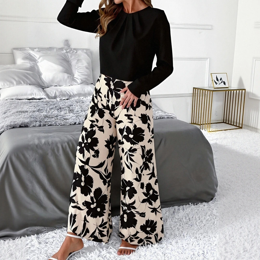 Celana Setelan Kasual Koleksi Musim Gugur Tanpa Hiasan Gaya Elegan Setelan Wanita Celana Panjang Ensemble Celana Modis