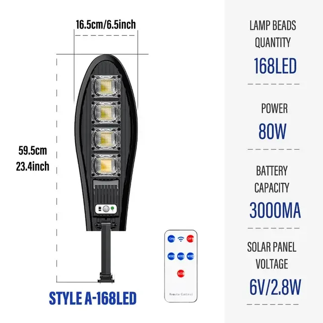ESMARTER LED-Solarleuchten für den Außenbereich, Garten-Straßenlaterne mit Bewegungsmelder und Fernbedienung, wasserdichte Wandleuchte für Garagen-Flutlicht 5