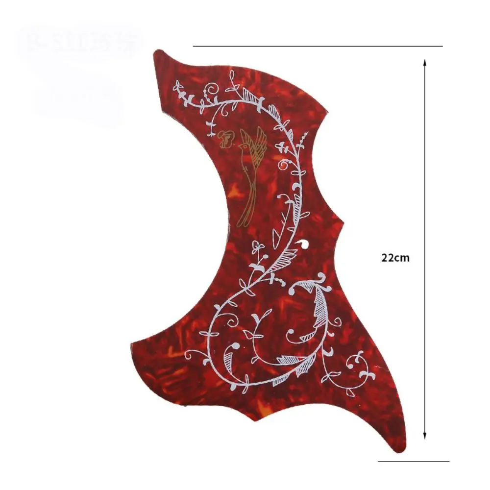 Professional Self-adhesive Folk Acoustic Guitar Pickguard Bird Shape Printed Pattern Pick Guard Sticker DIY ABS Scratch Plate