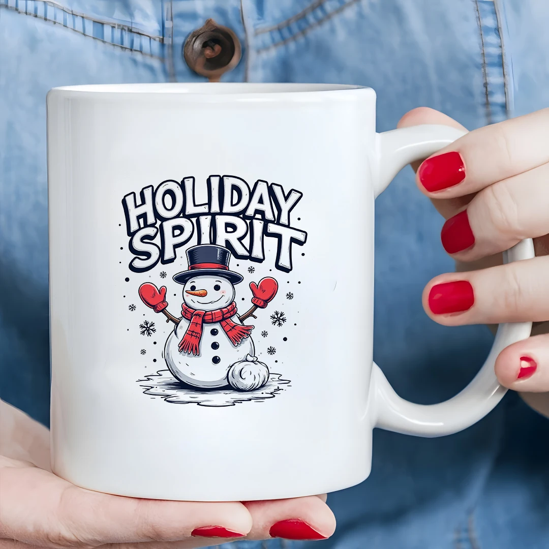 11oz Christmas Snowman Themed Cup Family Office Holiday Gift Kids Cup Must-Have for Christmas