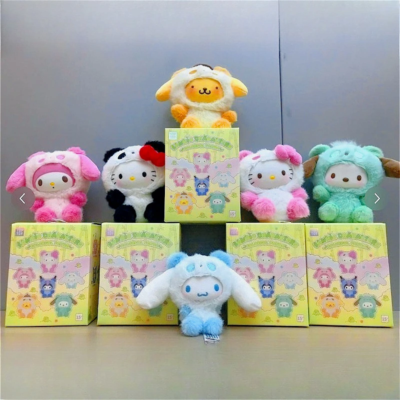 

TOPTOY Sanrio Family Colorful Panda Series Blind Box Trendy Toy Cute Vinyl Plush Adorable Dolls Surprise Bag Pendants Decor Gift