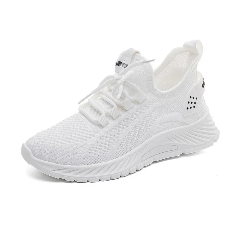 Women Fly Weave Mesh Breathable Sneakers 2023 New Flat Casual All-match White Sport Shoes Female Outdoor Running Shoes