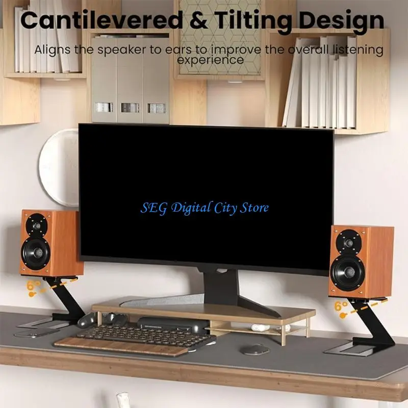 

U75B Desktop Speaker Stand Metal Speaker Stand Support 22lbs Studio Monitors Holder
