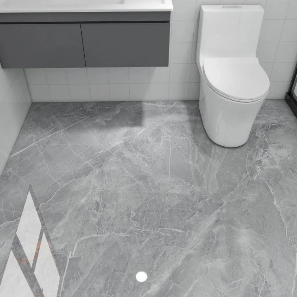 Imitation Marble Floor Tiles Non-Slip Peel and Stick Self-Adhesive Wallpaper Wear-Resistant Waterproof Decorative Floor Stickers