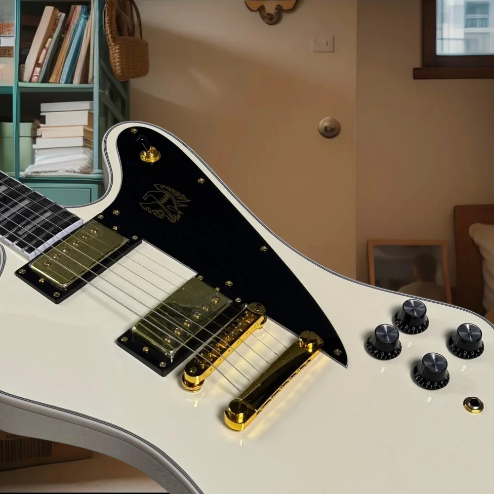

Электрогитара Cream Yellow Color Firebird с корпусом из красного дерева, грифом из палисандра и фиксированным бриджем, для джаза, блюза и рока, бесплатная доставка