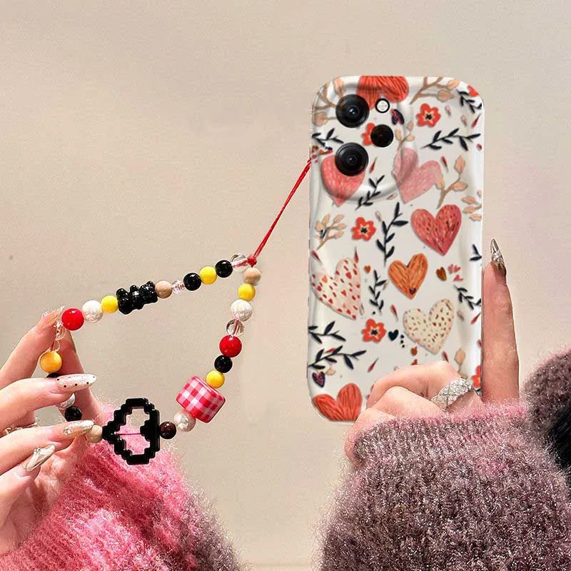 Daisy Flowers With Love Heart lanyard Case For Samsung Galaxy A17 A16 A36 A26 A56 A55 A35 A25 A15 A07 A06 A32 A50S A51 M16 Cover