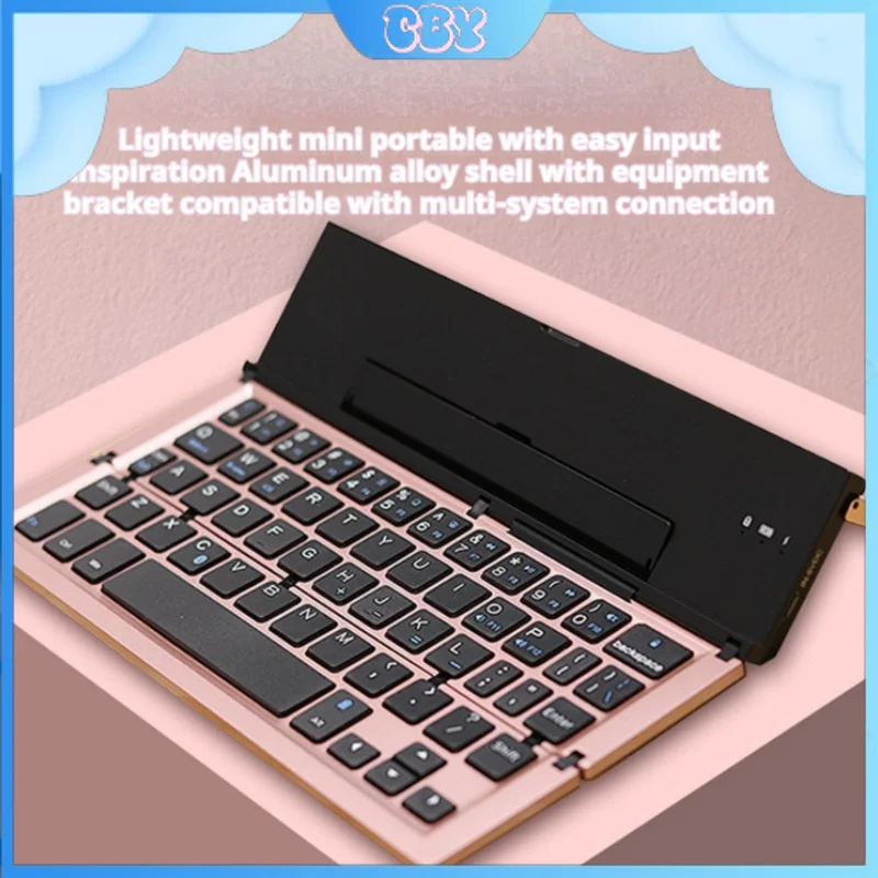 New Bluetooth Wireless Keyboard Foldable Lightweight Mini Portable Long Life Button Mute Support Tablet Android Apple Phone