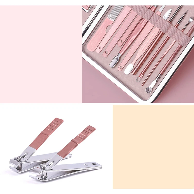 7/10Pcs Rose Gold Stainless Steel Manicure Tool Kit Nail Clippers Pedicure Knife Scissor Tweezer Manicure Tool Suit