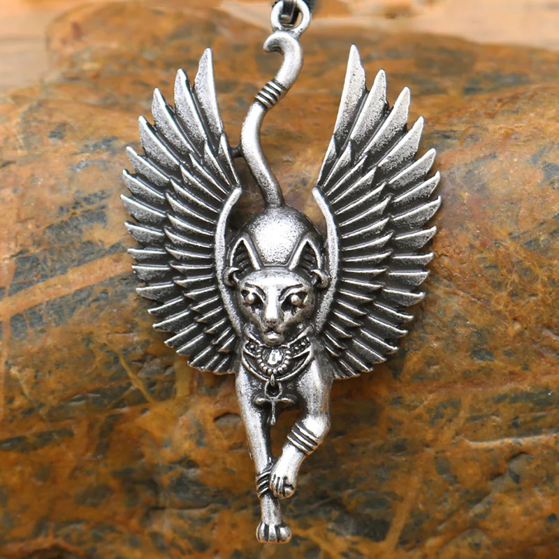 DIY Handmade Creative Charms Statue Cat Pendants For Necklace Egyptian Sphinx Jewelry Making Findings Components