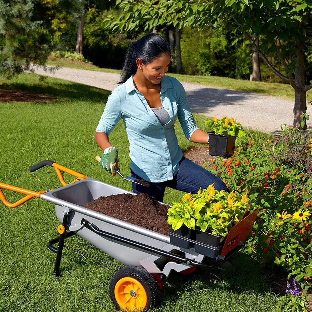 Multi funktions-schub karre 8-in-1-funktion: sack karre mit vollgummireifen, garten karre, trage hilfe, müllbeutel halter uvm.