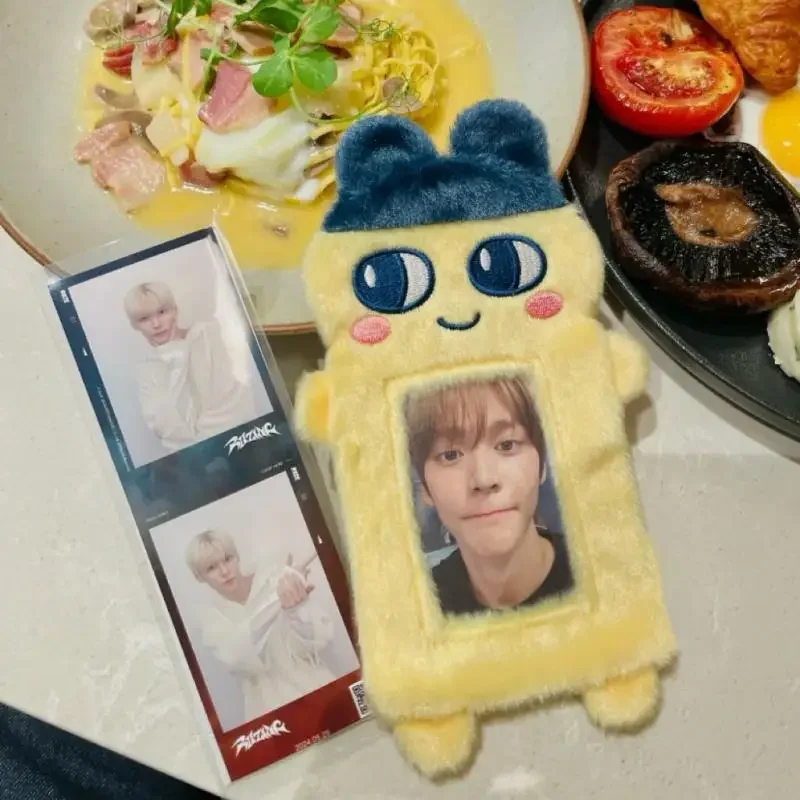 Japanse Cartoon Pluche Kaarthoes Tamagotchi Mametchi Mimitchi Meisje Polaroid Foto Ansichtkaarthouder Tas Hanger Rits Decoratie