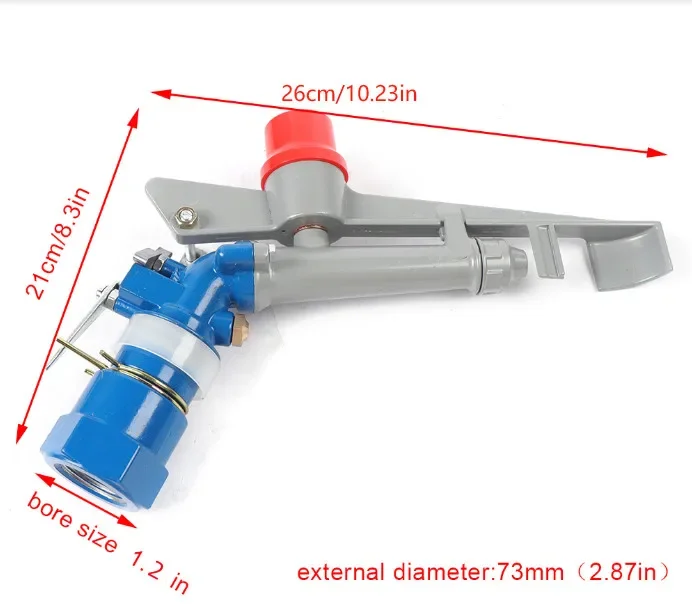 رشاش من سبائك الزنك شديدة التحمل مقاس 1 بوصة - 360 درجة °   ري قابل للتعديل للمروج والمزارع ودورات الجولف بطول 4500 قدم مربع