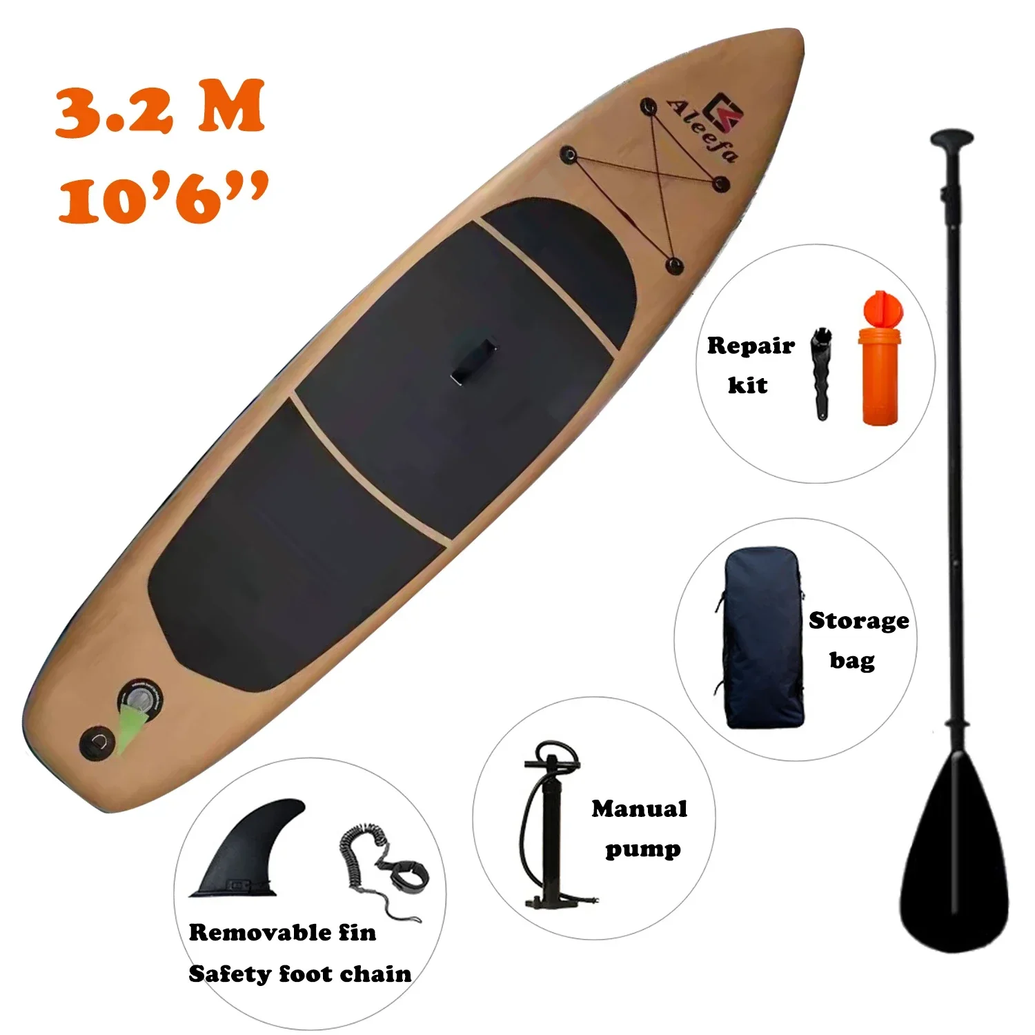 Inflatable Stand Up Paddle Board, Inflat Surf SUP   Double Thick Brushed PVC , Racing Yoga Pad, 10 