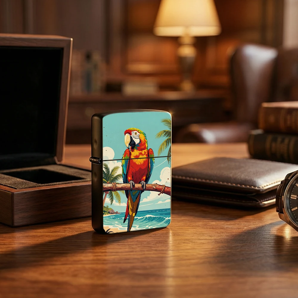 Vintage Collectible Lighters - Vintage Illustration Style Flip Top Lighter,