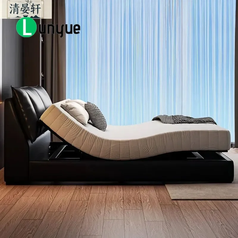 Italian Smart Electric Leather Bed Mijia Compatible Master Bedroom Multi Functional Lifting High End Automatic Double Bed