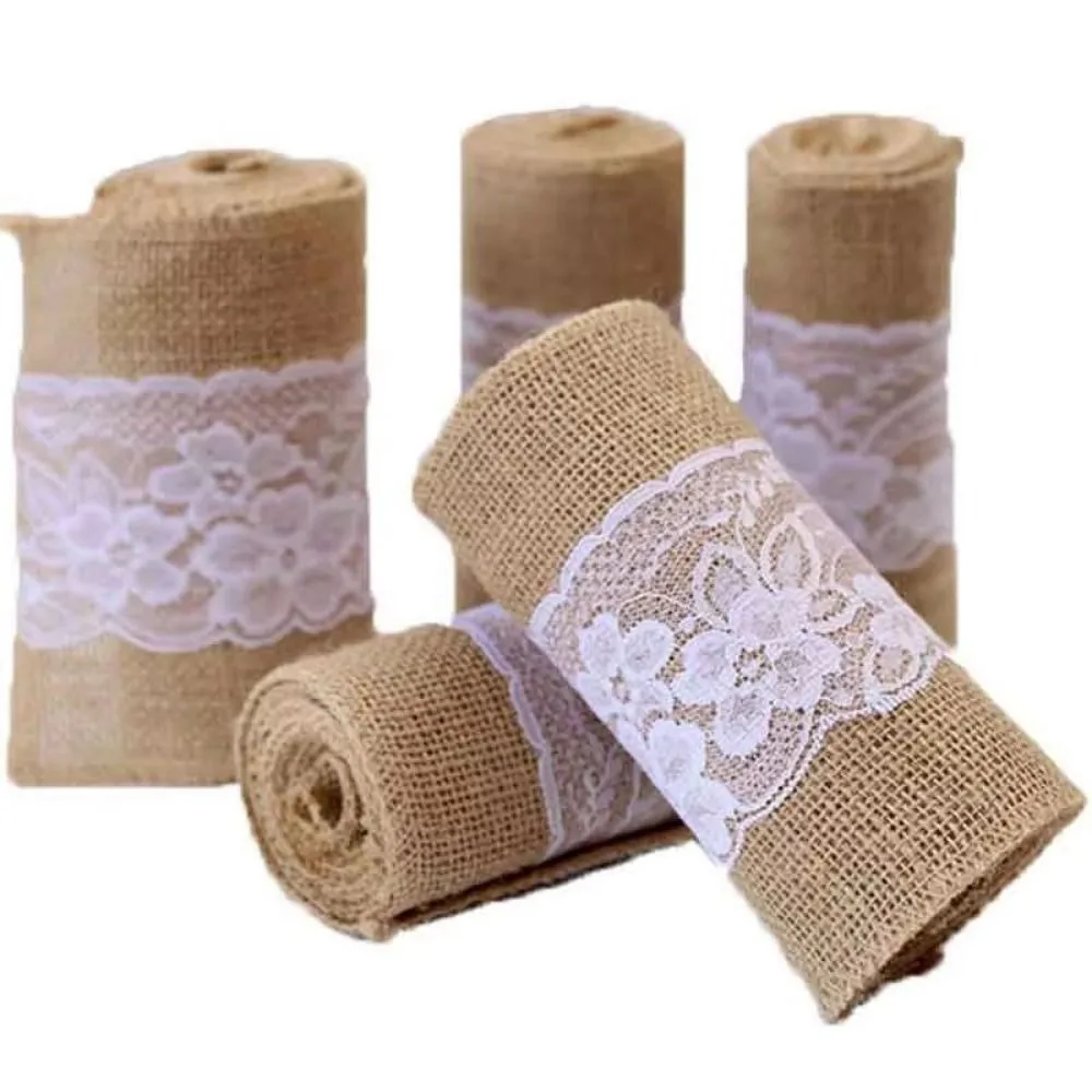 Vintage Burlap Chair Bow Handmade DIY Craft Lace Cotton Chair Backrest Decorative Classic Lace Seat Back Strap