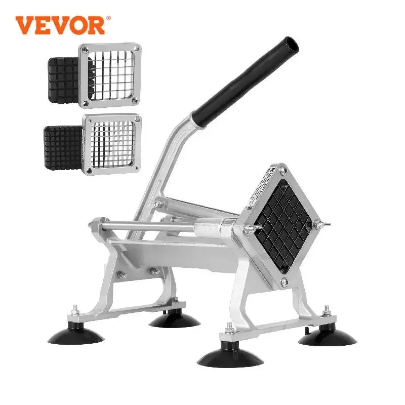 VEVOR French Fry Cutter Potato Slicer with 1/2-Inch and 3/8-Inch Stainless Steel Blades Manual Potato Cutter Chopper