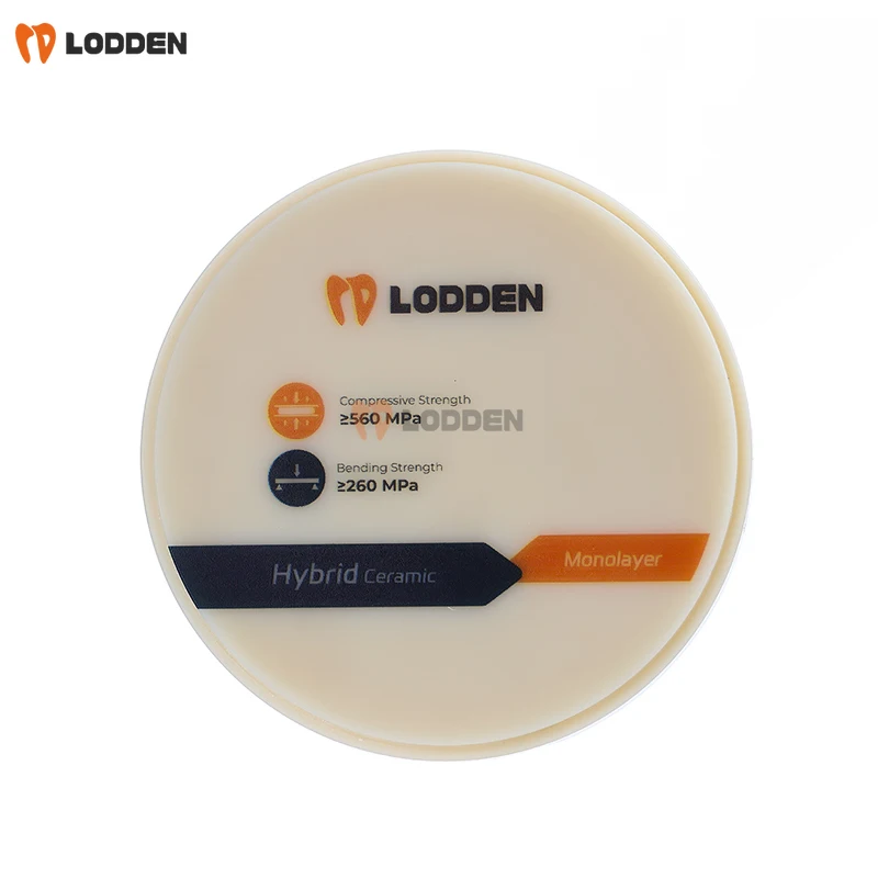 Dental Hybrid Ceramic 160Mpa/260Mpa Bending Strength Hardness Monolayer Composite Ceramics for Veneer Inlay Full Contour Crown