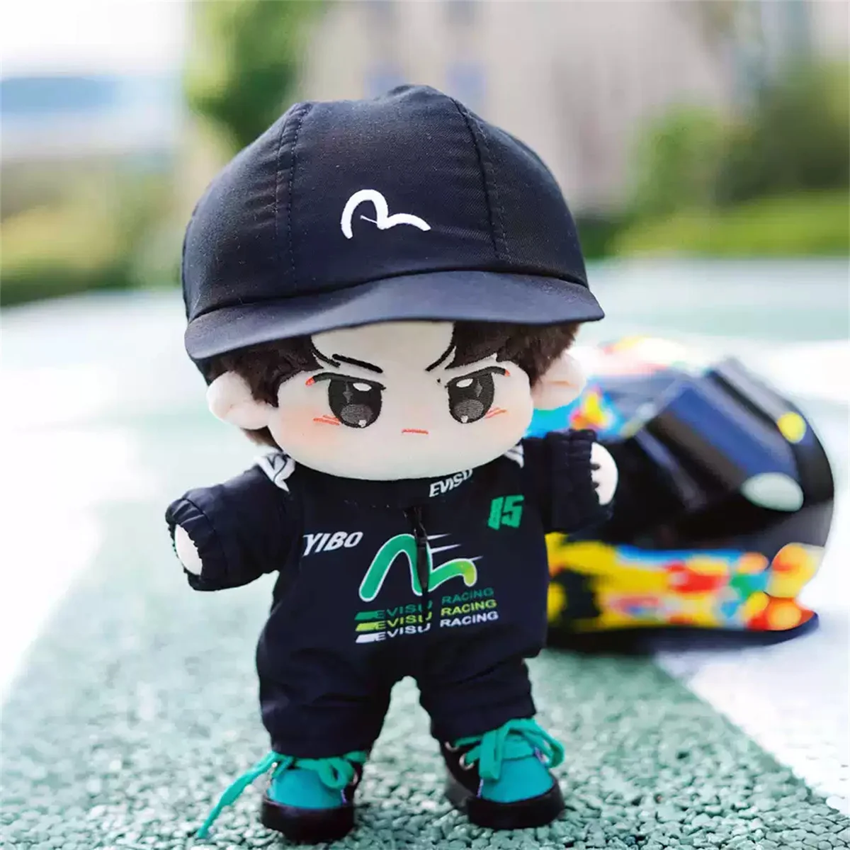 The Untamed Fashion  Wang Yibo Black Racing Suits Costume Stuffed 20cm Plush Dol Accessories Doll\'s Clothes GG Jan