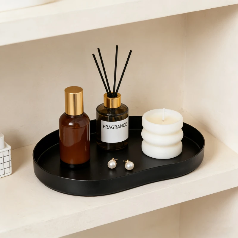 

Stackable Oval Tray Nordic Style DecorativeTray Dim Sum Fruit Dessert Trays Jewelry Storage Tableware Plate Kitchen Accessories