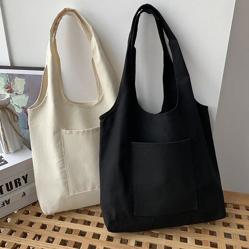 Blank hand-painted Women Shopper Canvas Bag  Casual Tote Shoulder Bags for Girls Female Handbag Kpop Eco Friendly Shopping Bag