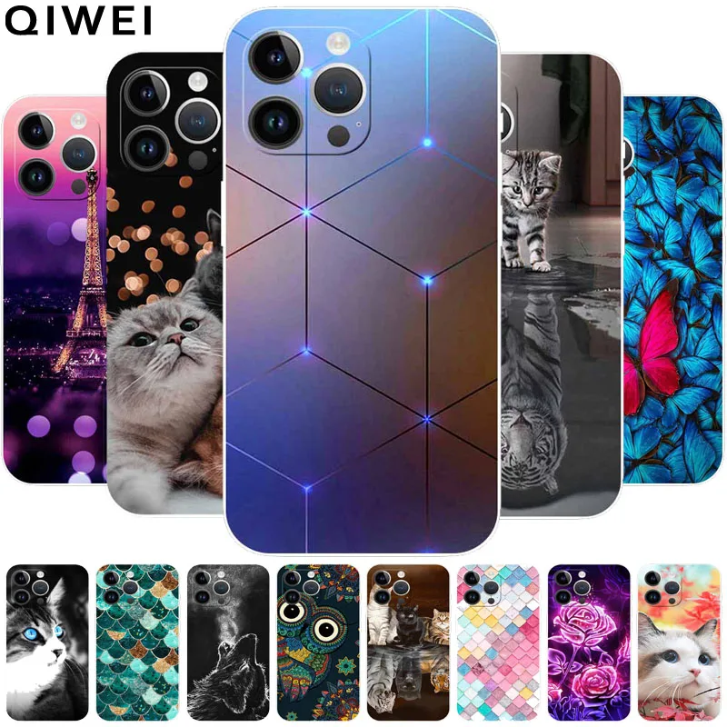 Casing ponsel mewah modis, casing ponsel silikon lembut, pelindung belakang iPhone 15 Pro Max, TPU Bening, mewah, mode, untuk iPhone 15 Pro Max, cangkang Funda i15 Pro