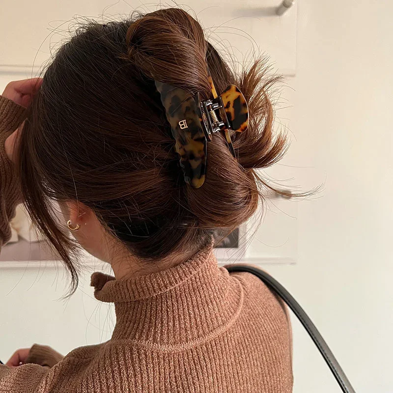 Letra B Garras para mulheres, cabelo rabo de cavalo alto, clipe de cabeça, presilhas de moda, acessórios para cabelo, novo, 2024