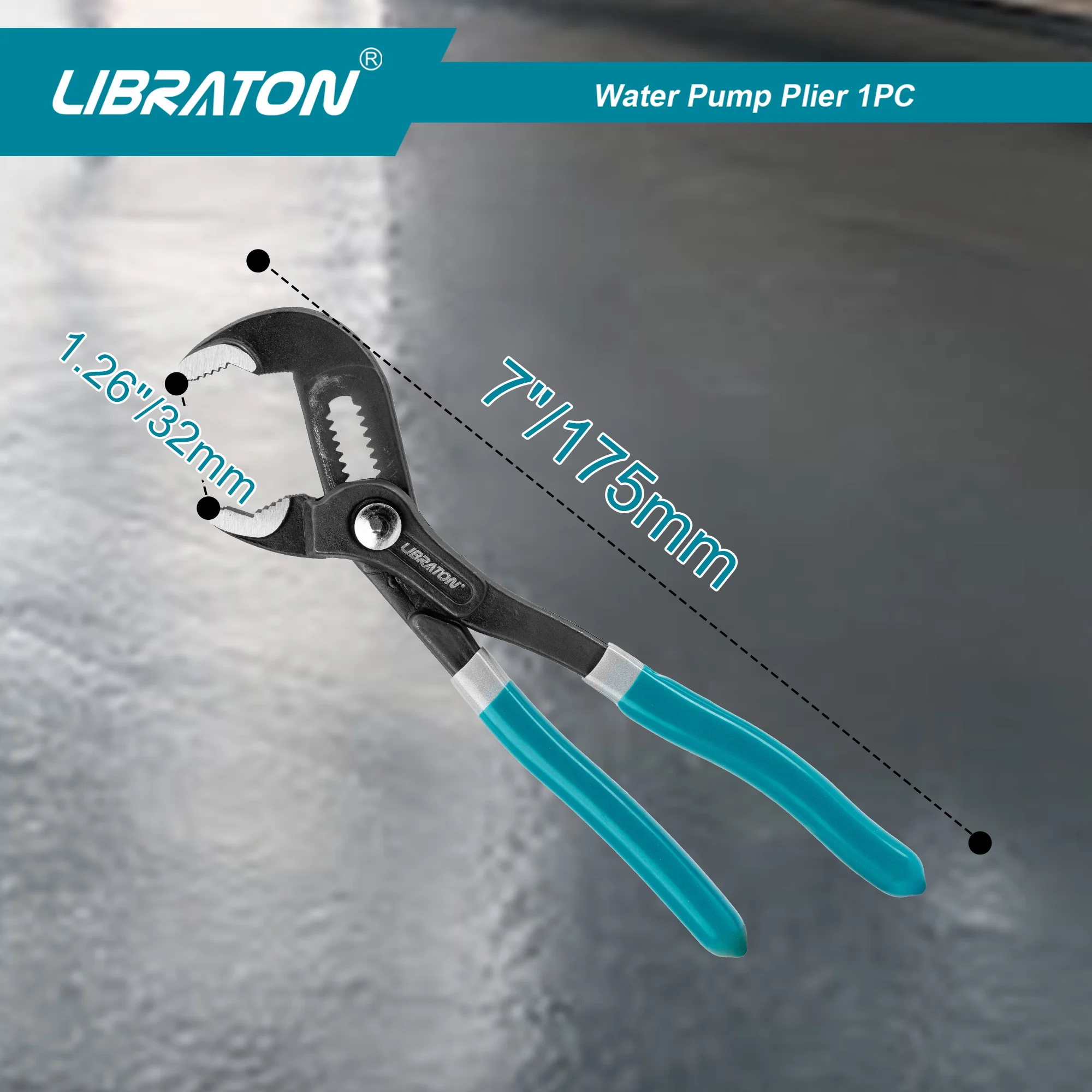 Libraton 7-inch Mini Quick Release Groove Joint Pliers Drop Forged CR-V Adjustable Water Pipe Clamp Pliers Household Hand Tools