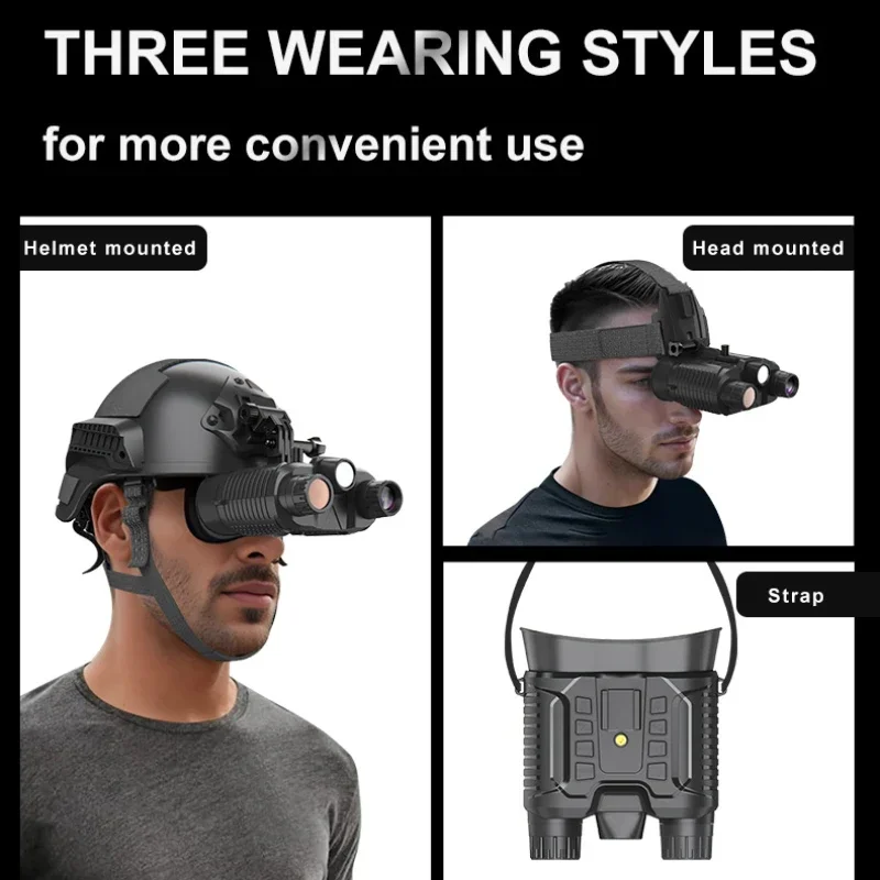 NV8161 Head-mounted Binocular Night Vision 4K Video 36MP 8X Digital Zoom IR/White Light for Night Security Surveillance hunting