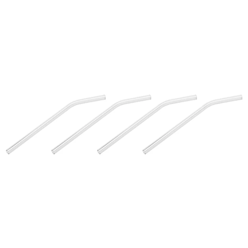 

A63X-4Pcs 7,08 дюйма 8 мм многоразовые изгибные стеклянные толстые соломинки для питья для свадебной вечеринки, прозрачные