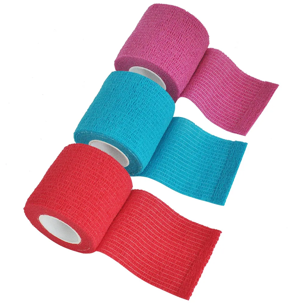 1Roll 2.5/5/10cm*4.5m Gauze motion Bandage Self-adhesive Breathable Elastic Bandages for Sports Fixing Finger Wrist Leg