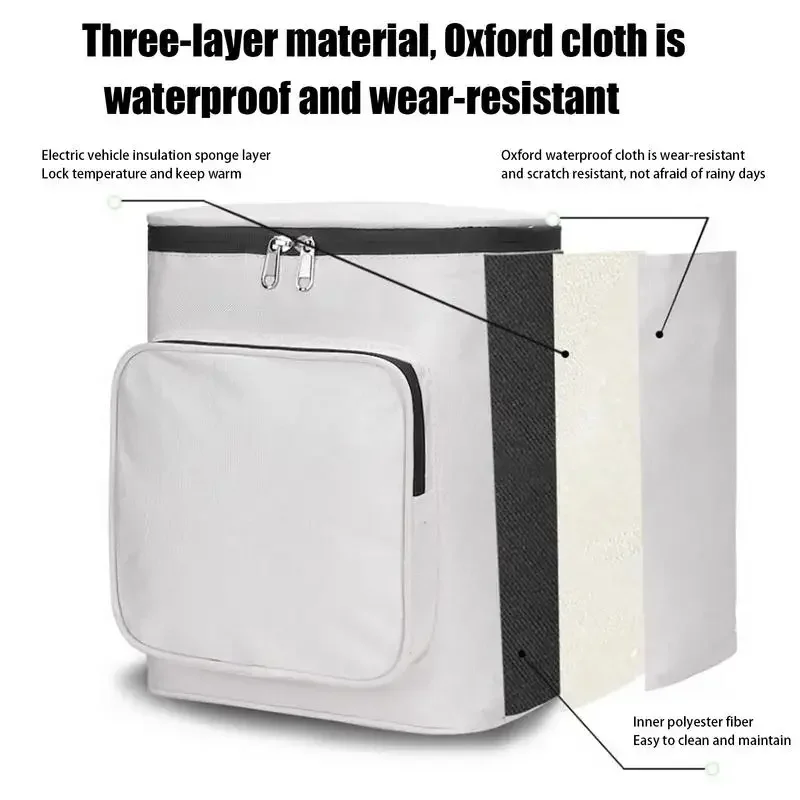 Electric Bike Helmet Hanging Bag Large Electric Bike Waterproof Front Pocket Storage Hanging Bag Artifact Raincoat Covering Bag