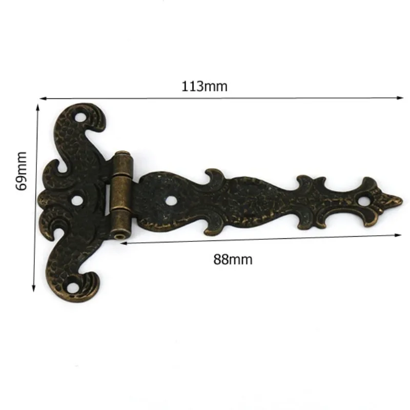 Bisagra negra/bronce antiguo de 113x69mm para ventanas, armarios, puertas, cajas de madera, joyero, cofre, 2 uds.